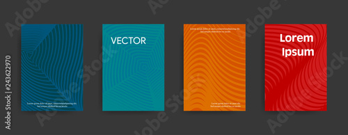 Set of modern paterns on dark background. Vector illustration suitable for flyers, brochures, banners. photo