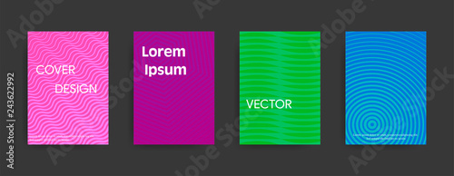 Set of modern abstract paterns on dark background. Vector illustration suitable for flyers, brochures, banners. photo