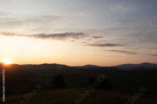 sunset in the mountains