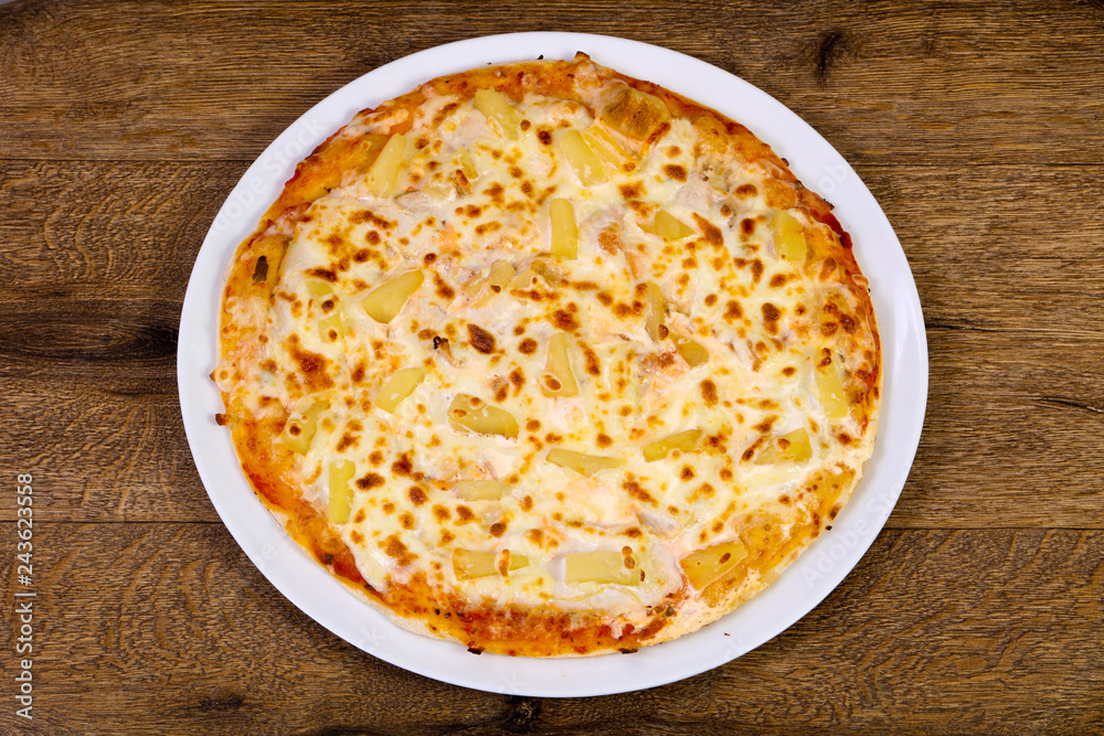 Pineapple pizza with cheese Pineapple pizza with cheese