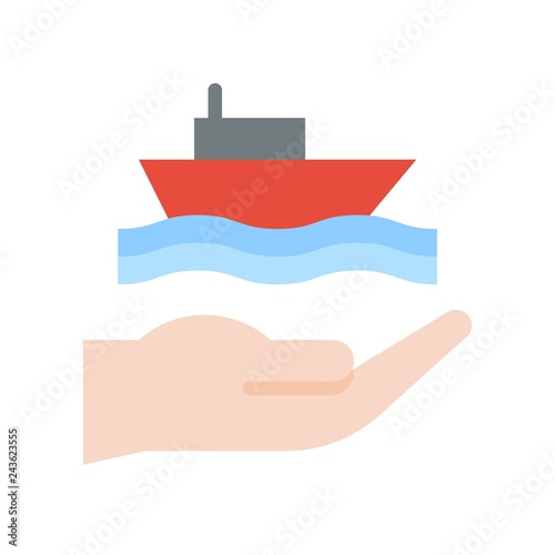 Marine insurance vector, insurance related flat style icon
