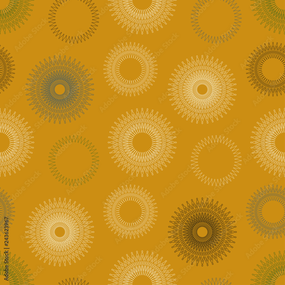 Fototapeta premium wired graphic stars seamless pattern in golden ivory shades