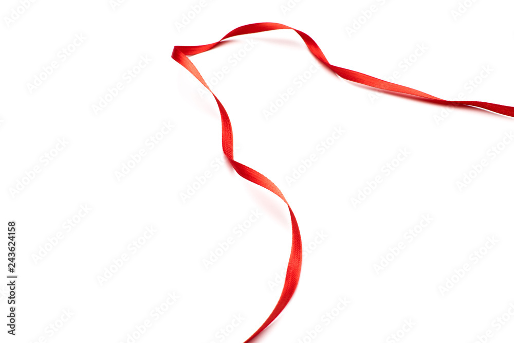 red satin ribbon isolated on white backgroun red satin ribbon isolated on white backgroun
