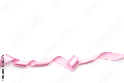pink satin ribbon isolated on white backgroun