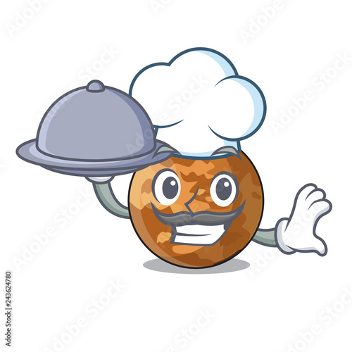 Chef with food plenet mercury shape in the character photo