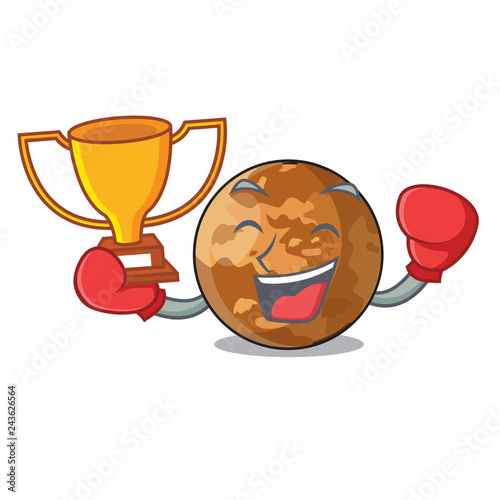 Boxing winner plenet mercury isolated in a mascot