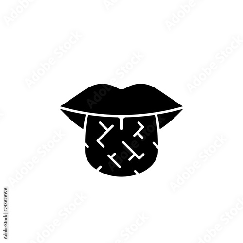 Dry mouth silhouette icon. Clipart image isolated on white background