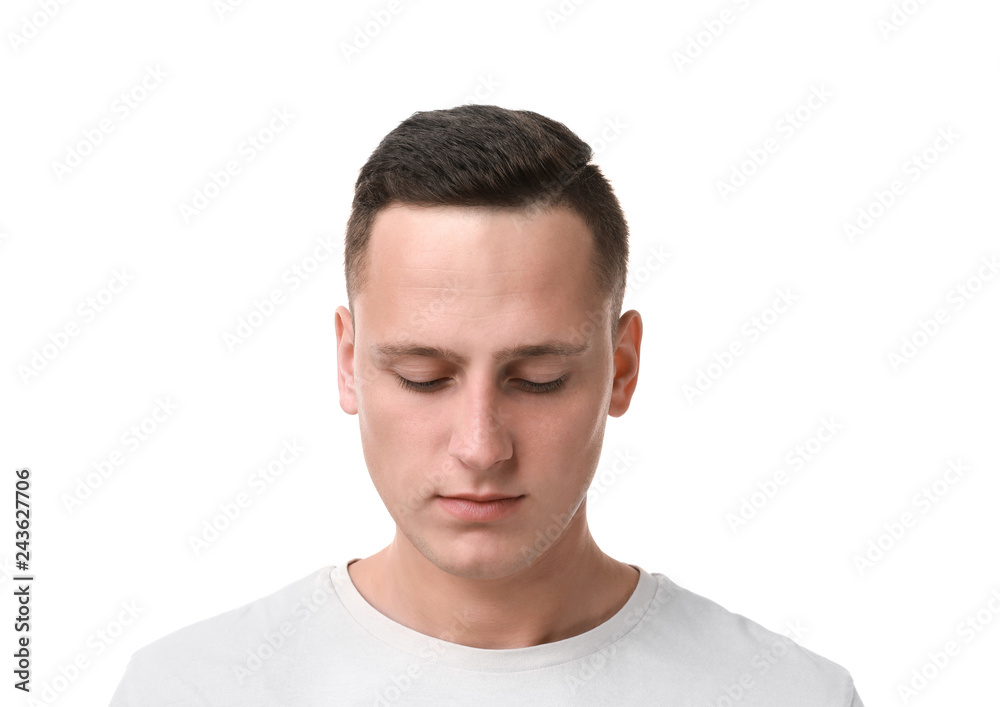 Portrait of young man on white background Portrait of young man on white background