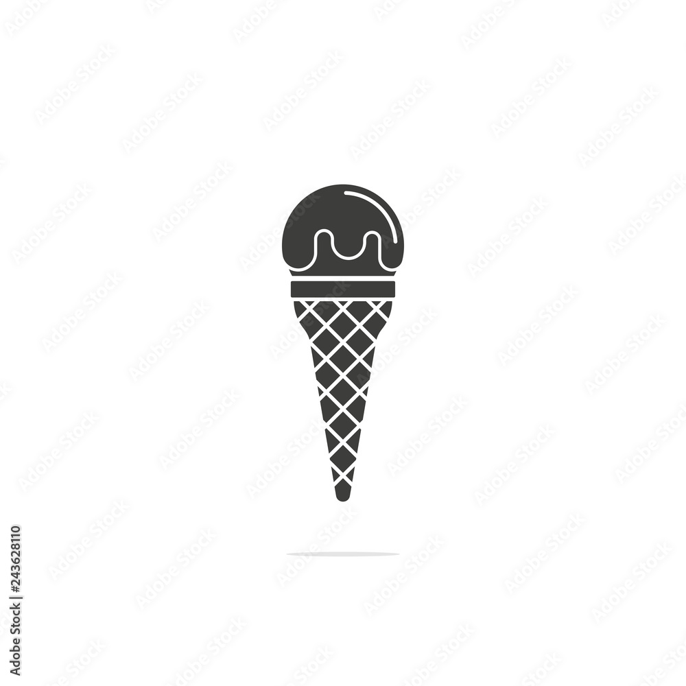 Monochrome vector illustration of a ice cream, isolated on a white background. Monochrome vector illustration of a ice cream, isolated on a white background.