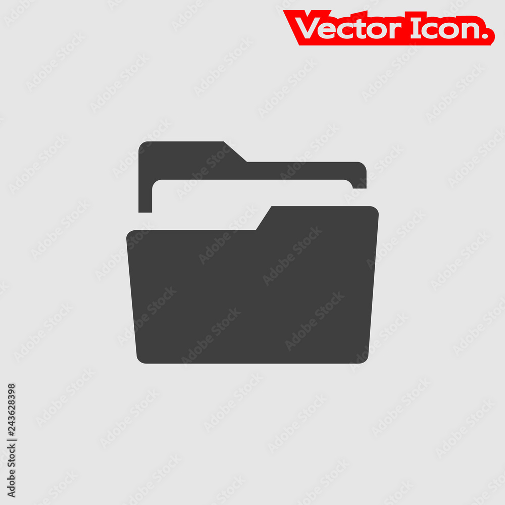 Folder icon isolated sign symbol and flat style for app, web and digital design. Vector illustration. Folder icon isolated sign symbol and flat style for app, web and digital design. Vector illustration.
