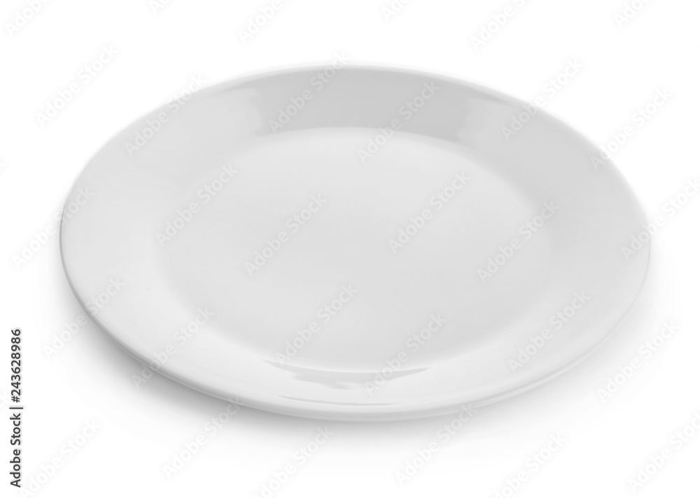 Clean empty plate on white background Clean empty plate on white background