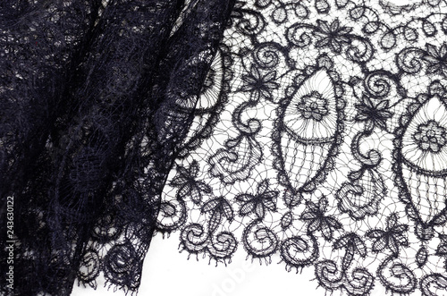 Black silk lace canvas photo