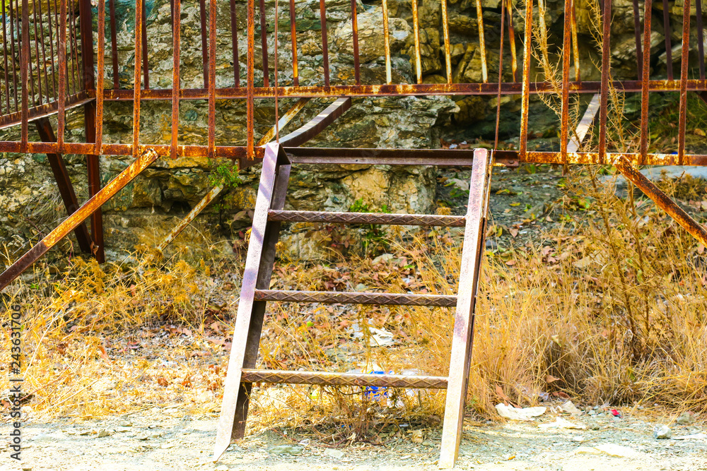 Rusted iron staircase