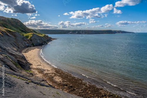 North Sea Coast in North Yorkshire, England, UK - looking from Kettleness towards Runswick Bay photo