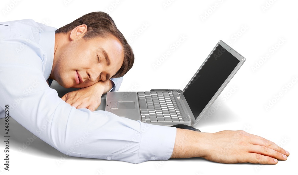 Portrait of a Businessman Sleeping at Work Portrait of a Businessman Sleeping at Work