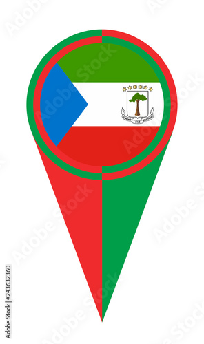 Equatorial Guinea Map Pointer Location Flag