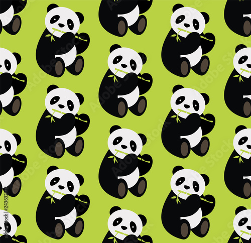 Seamless panda bear pattern. Vector illustration. - Vector