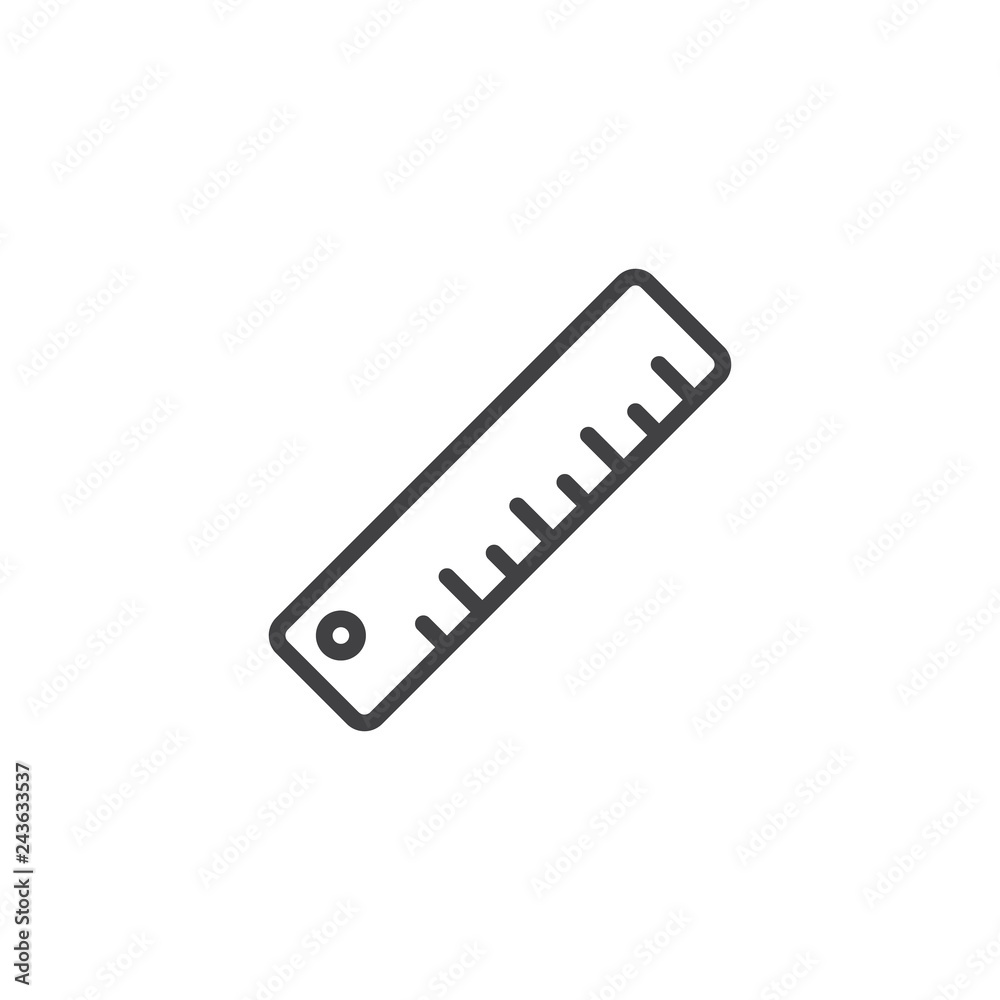 Measuring ruler line icon. linear style sign for mobile concept and web design. Ruler outline vector icon. Symbol, logo illustration. Pixel perfect vector graphics Measuring ruler line icon. linear style sign for mobile concept and web design. Ruler outline vector icon. Symbol, logo illustration. Pixel perfect vector graphics