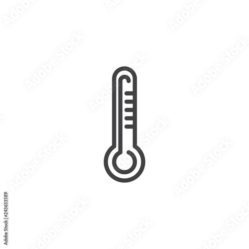Thermometer line icon. linear style sign for mobile concept and web design. Thermometer temperature scale outline vector icon. Symbol, logo illustration. Pixel perfect vector graphics