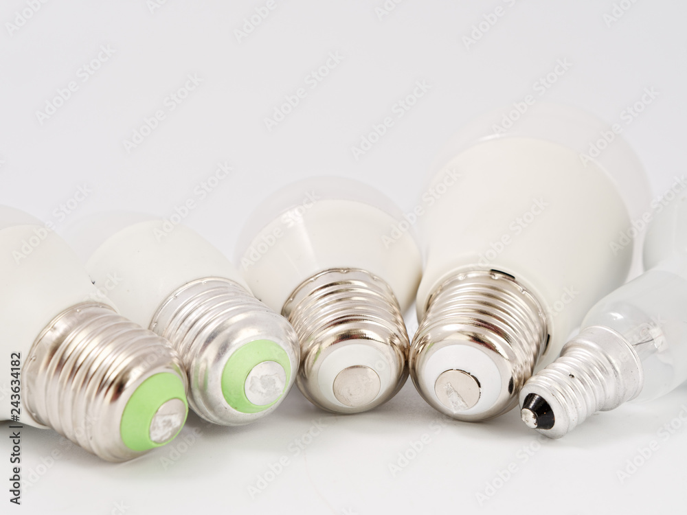 led lamps with cap on a white background led lamps with cap on a white background