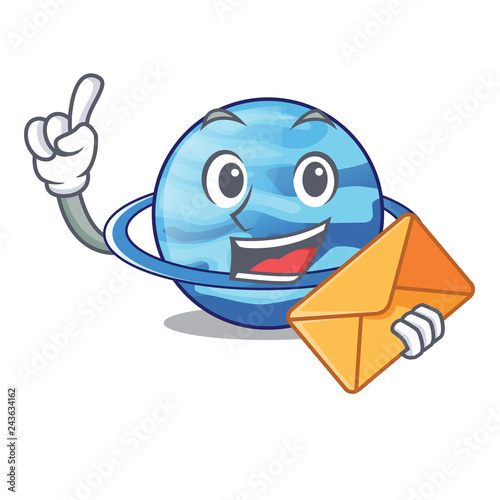 With envelope uranius plenet is isolated on mascot photo