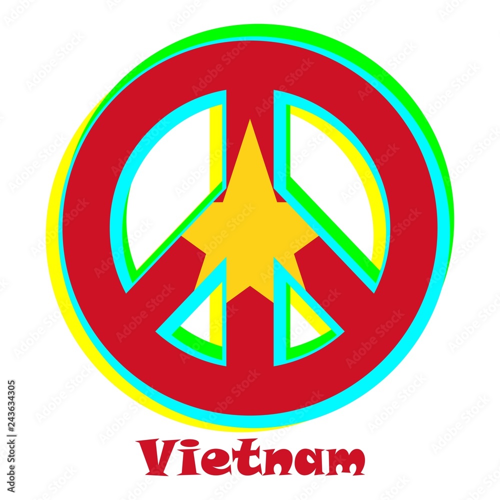 Flag Vietnam as a sign of pacifism Flag Vietnam as a sign of pacifism