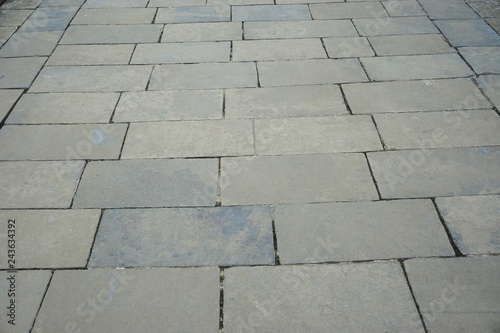 Принти на полотні Ancient slate tile floor perspective view horizontal background texture