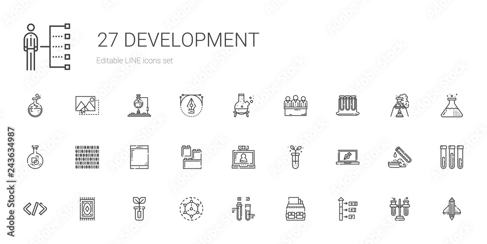 development icons set development icons set