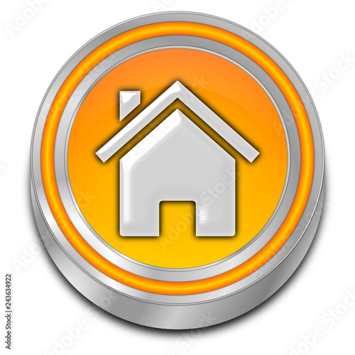 Home Button - 3D illustration