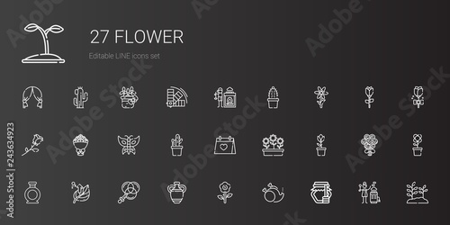 flower icons set