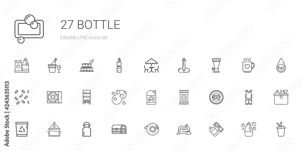 bottle icons set bottle icons set