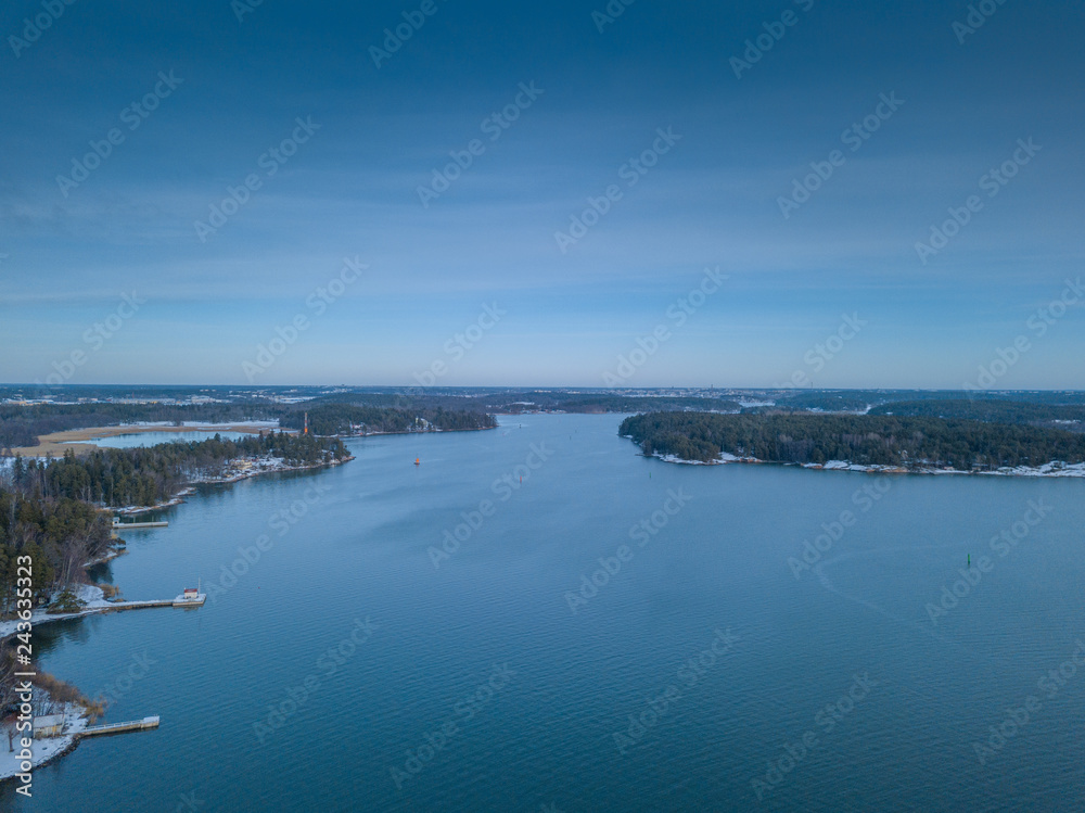 Aerial winter photos from Ruissalo Kuuvannokka. Photographed in January 2019.