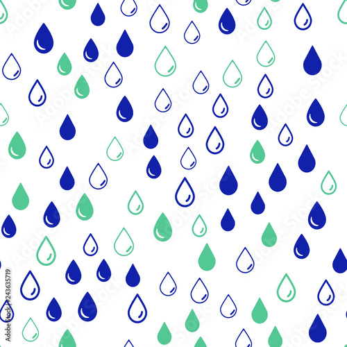 Rain Water drops Seamless vector EPS 10 pattern