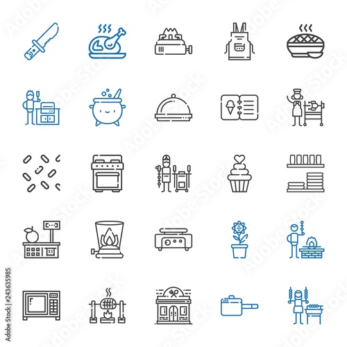 cooking icons set