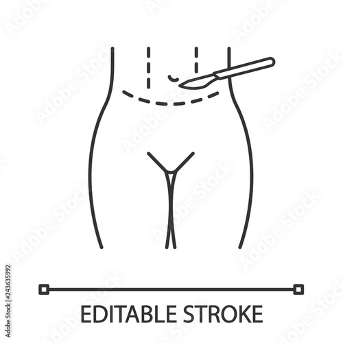 Tummy tuck plastic linear icon