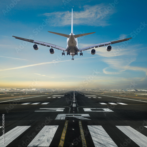 Airplane landing at the air...