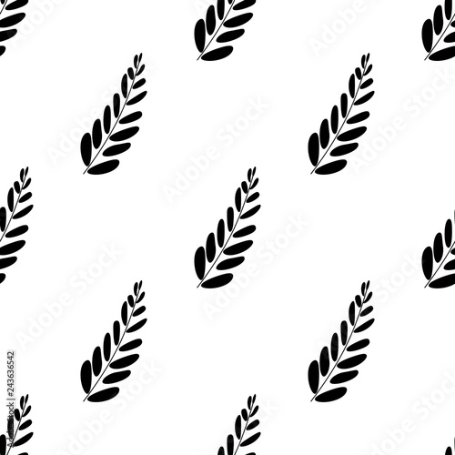 Vector illustration. flat leaf of plant or flower or branch isolated on white. Decor floral plant element. Seamless botanic pattern.