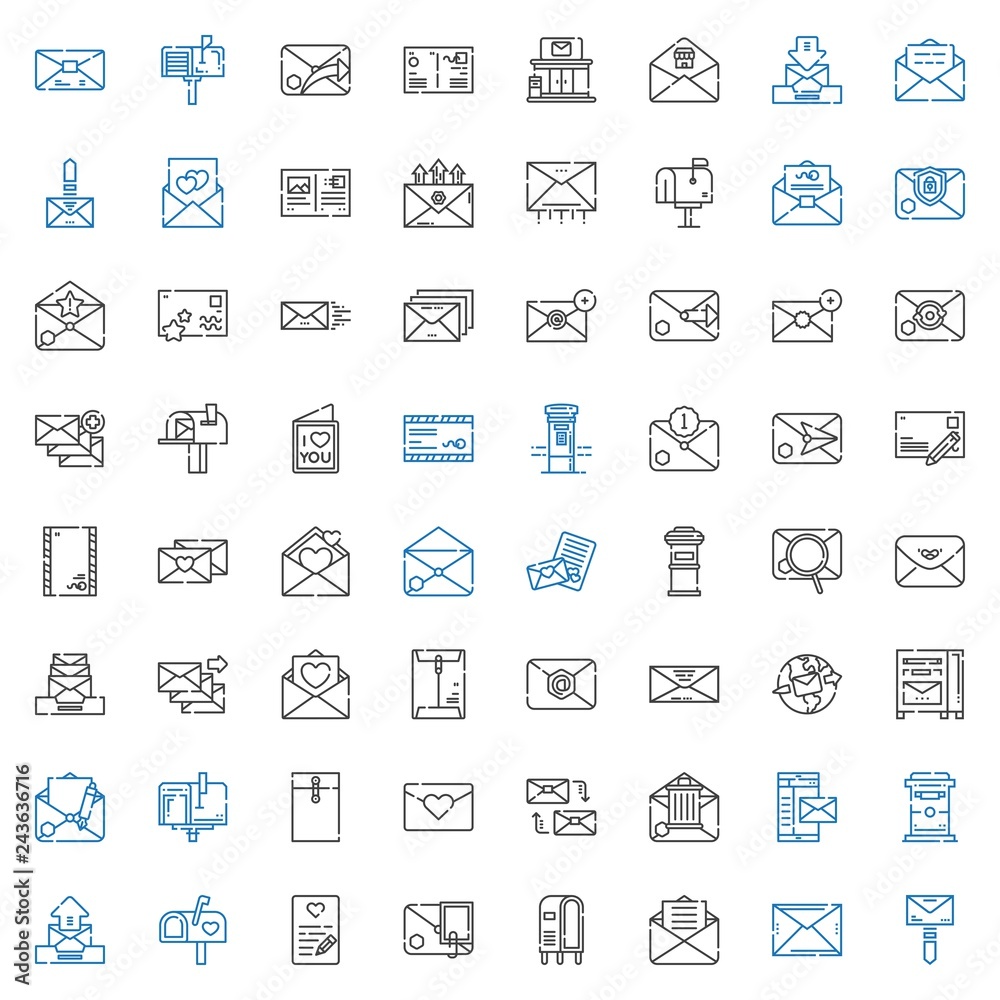 Fototapeta premium postage icons set