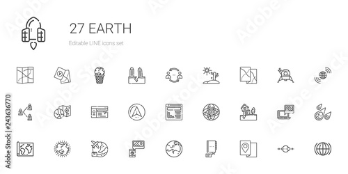 earth icons set