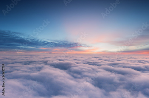 Fototapeta Naklejka Na Ścianę i Meble -  Sunset sky from the airplane window