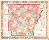 1859, Colton Map of Arkansas