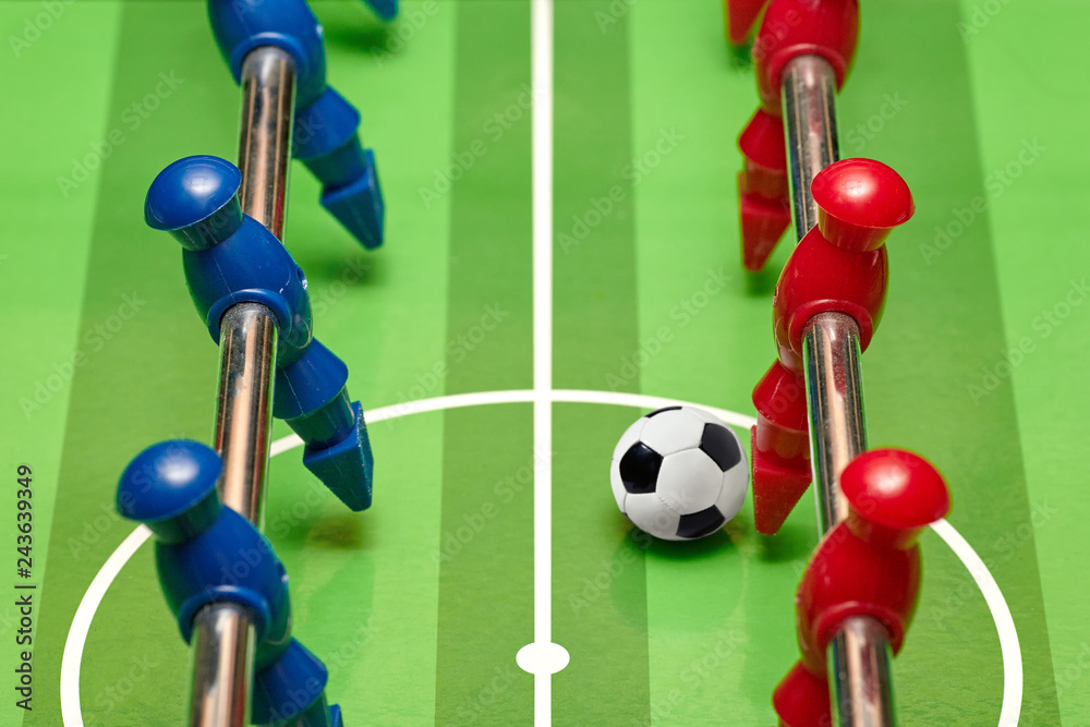 Fototapeta premium Table football with red and blue players