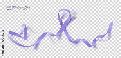 Esophageal Cancer Awareness Month. Periwinkle Color Ribbon Isolated On Transparent Background. Vector Design Template For Poster.