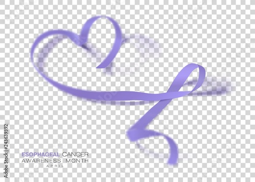 Esophageal Cancer Awareness Month. Periwinkle Color Ribbon Isolated On Transparent Background. Vector Design Template For Poster.