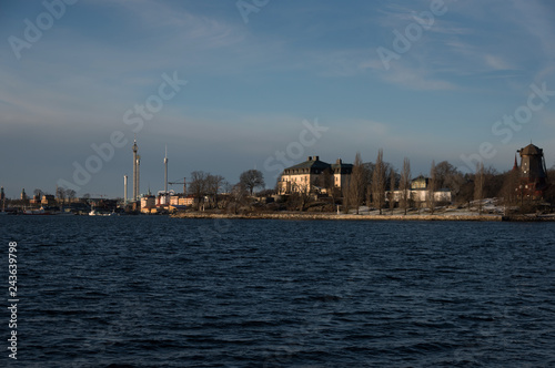 View over boats and islands in Stockholm a winter day  in  winter solstice © Hans Baath