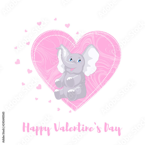 Love card with elephant
