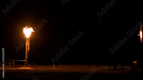 pumpjacks and gas flare