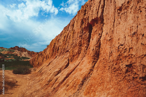 the landscape of the red mountains