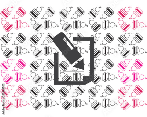 Pencil and document vector  icon isolated on background. Hand drawn Pencil and document icon. Pencil and document sketch icon for infographic, website or app.