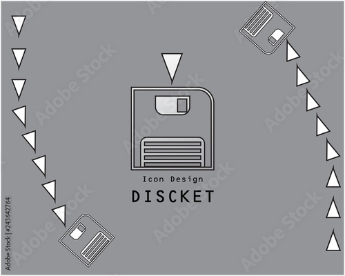 icon diskete flat style,retro electronic diskete media object